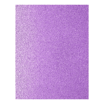 Get your Glitter Cardstock in 8.5" x 11" width now sold at RQC Supply Canada located in Woodstock, Ontario, showing lavender glitter scrapbooking paper