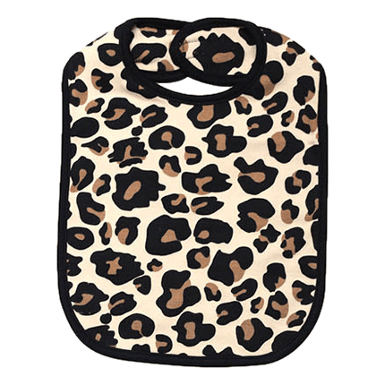 Laughing Giraffe Leopard Cotton Bib sold by RQC Supply located in Woodstock, Ontario