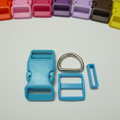 DIY Dog Collar Supplies 25mm (1") - 1 set Light Blue