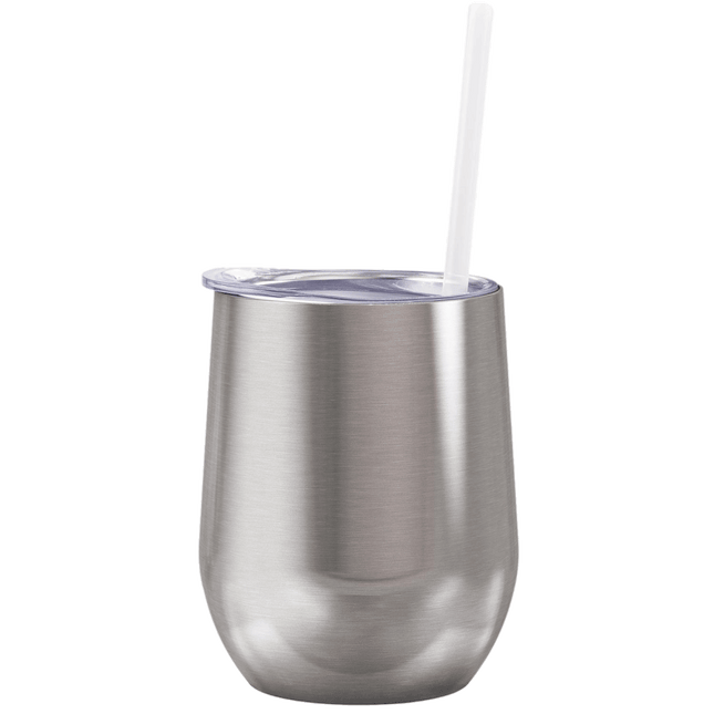 Silver Maars Bev Steel Tropical Classic Pattern 12oz wine glass sold by RQC Supply made by Save a Cup