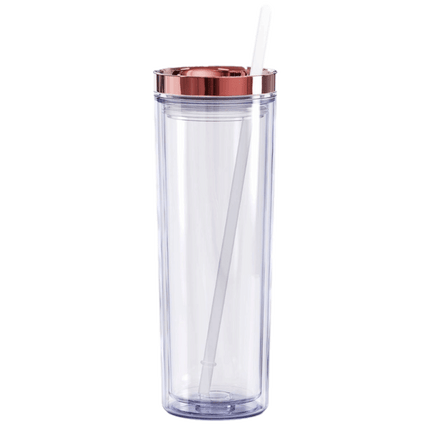 Clear and Rose Gold Maars Skinny Tumbler 18oz SAC Save a Cup sold by RQC Supply Canada 