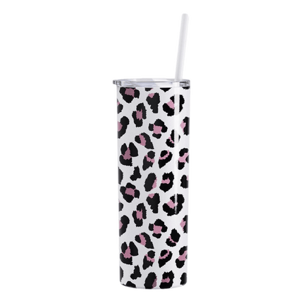 Sip in style with this White Leopard Maars Skinny 20oz Tumbler from Save a Cup. Sold by RQC Supply Canada.