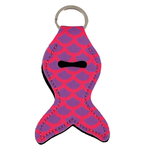 Pink & Purple Mermaid Chapstick Keychain Chapstick holder sold by RQC Supply Canada