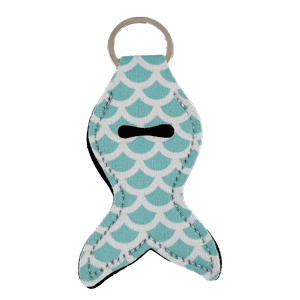 Teal Mermaid Chapstick Keychain Chapstick holder sold by RQC Supply Canada