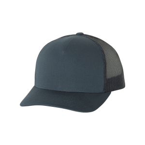 Navy Adult Poly-cotton Yupoong five panel retro baseball hats sold by RQC Supply Canada