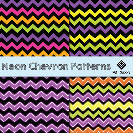 12"  Neon Chevron Pattern Vinyl
