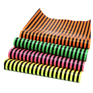 Black and Neon Stripe Faux Leather Sheets - Faux Vinyl