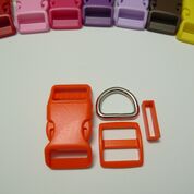 DIY Dog Collar Supplies 25mm (1") - 1 set Orange