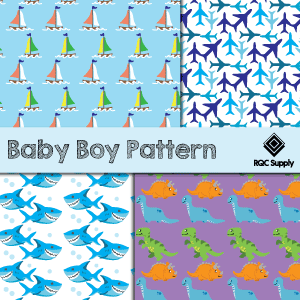 12"  Baby Boy Pattern Vinyl