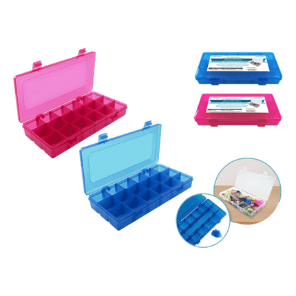 Pink and Blue Organizer Boxes now sold instore at RQC Supply Canada an arts and craft store located in Woodstock, Ontario shown in pink or blue combination