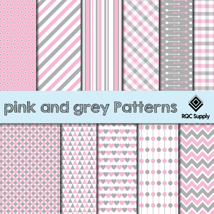 12" Pink and Grey Pattern Vinyl