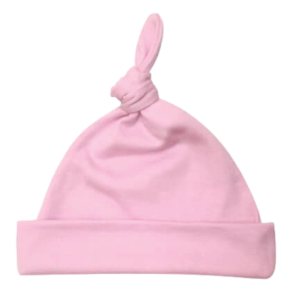 Pink Baby Sublimation knotted beanies now sold at RQC Supply Canada