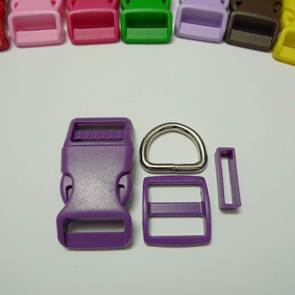 DIY Dog Collar Supplies 25mm (1") - 1 set Purple