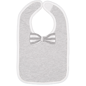 Heather Grey Infant Bowtie bibs now sold by RQC Supply get one for the stud in your life today.