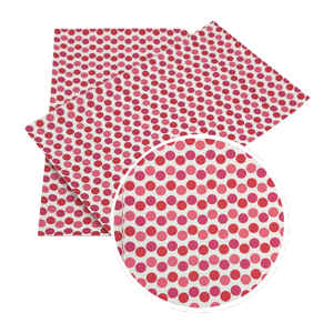Red and Pink Polka Dots Faux Leather Sheets - Faux Vinyl