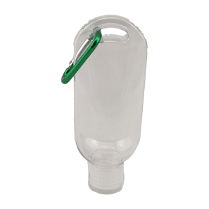 Green Sanitizer Bottles with Carabiner clip sold by RQC Supply Canada