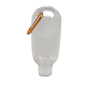Yellow/Orange Sanitizer Bottles with Carabiner clip sold by RQC Supply Canada