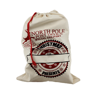 Santa Sack - Beige North Pole Christmas Presents Seal
