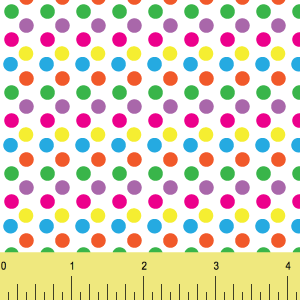 Colour dots mulit-colour Printed Vinyl sold by RQC Supply Canada