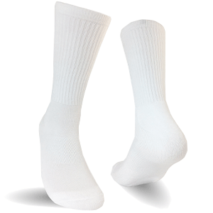 Adult Streetwear Crew Length Sublimation Socks - White Only Small