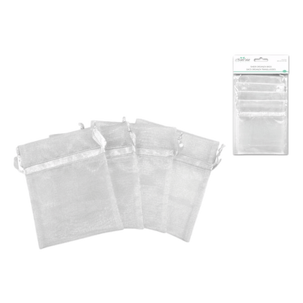 Silver Organza Favour Bags Great accent to your bouquets, favors, centerpieces and other party and wedding décor. sold at RQC Supply Canada located in Woodstock, Ontario