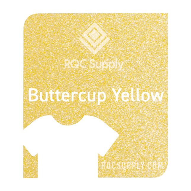 Siser 12" Sparkle Heat Transfer Vinyl (HTV). Shown in Buttercup Yellow, sold by RQC Supply Canada.