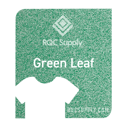 Siser 12" Sparkle Heat Transfer Vinyl (HTV). Shown in Green Leaf, sold by RQC Supply Canada.