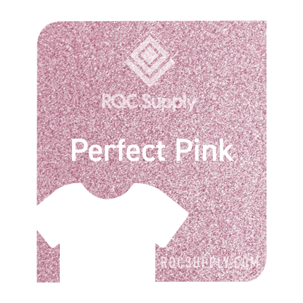 Siser 12" Sparkle Heat Transfer Vinyl (HTV). Shown in Perfect Pink, sold by RQC Supply Canada.