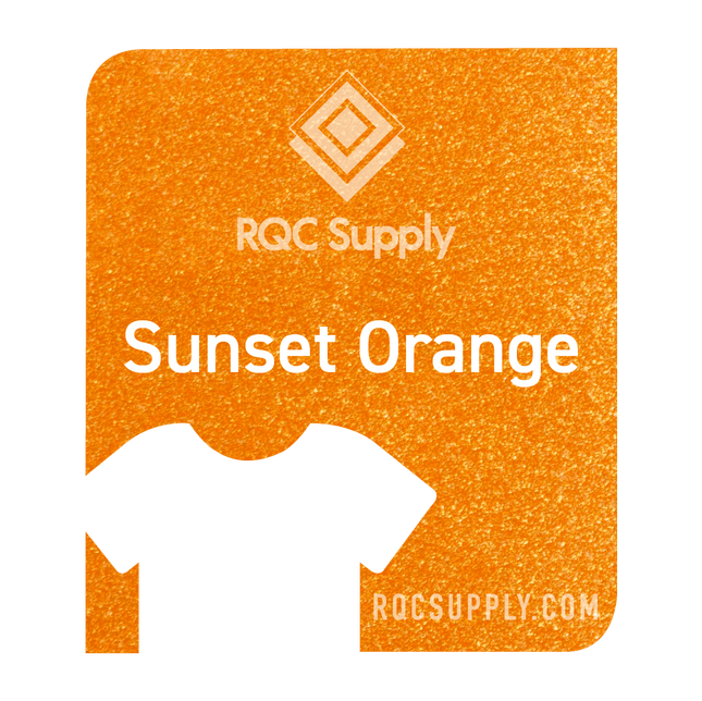 Siser 12" Sparkle Heat Transfer Vinyl (HTV). Shown in Sunset Orange, sold by RQC Supply Canada.