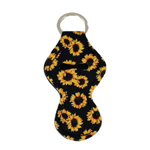 Black Sunflower Chapstick Keychain Chapstick holder sold by RQC Supply Canada