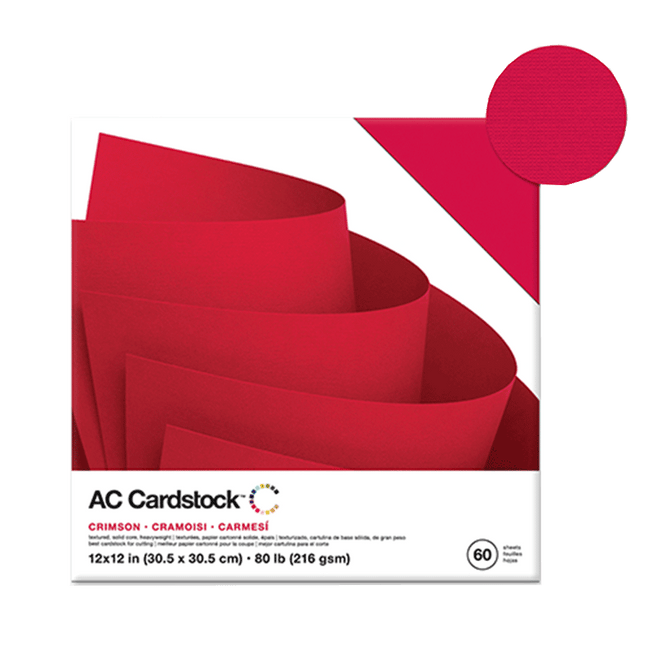 Red Scrapbooking Paper sold by RQC Supply Canada an arts and craft store located in Woodstock, Ontario showing Crimson colour