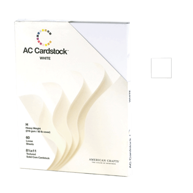 White 8.5X11 Cardstock x 1 Sheet
