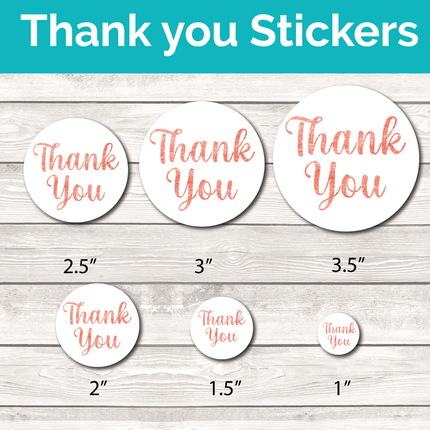 Thank You Stickers - Glitter Red