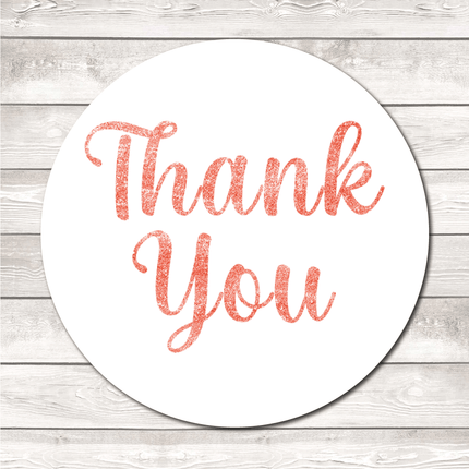 Thank You Stickers - Glitter Red