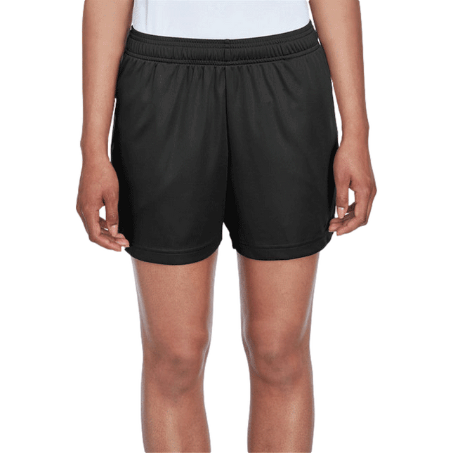 Ladies Performance Shorts sold by RQC Supply Canada shown in black colour