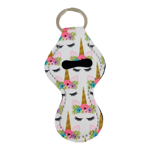 Unicorn Keychain Chapstick holder sold by RQC Supply Canada