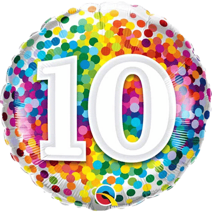 10th Confetti Balloons sold by RQC Supply Canada located in Woodstock, Ontario Canada