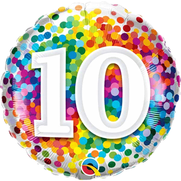 10th Confetti Balloons sold by RQC Supply Canada located in Woodstock, Ontario Canada
