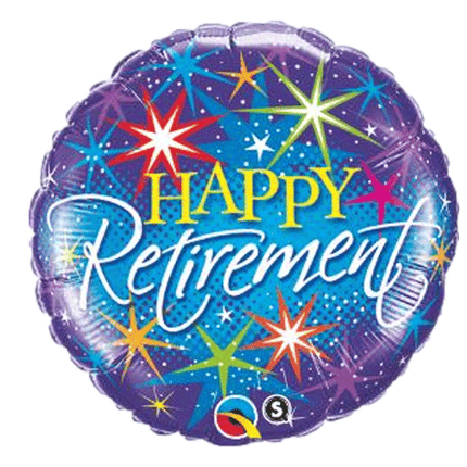 Happy Retirement Helium Filled Balloons sold by RQC Supply Canada located in Woodstock, Ontario Canada
