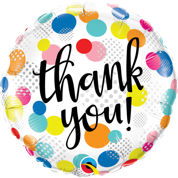 Thank You Mylar Helium Filled Balloons sold by RQC Supply Canada
