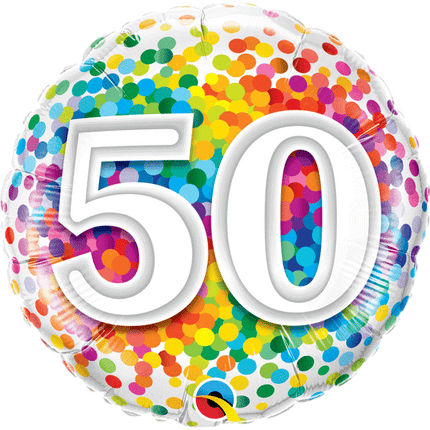 50th Confetti Balloons sold by RQC Supply Canada located in Woodstock, Ontario Canada
