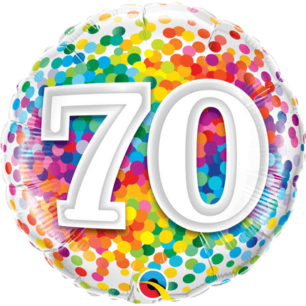 70th Confetti Balloons sold by RQC Supply Canada located in Woodstock, Ontario Canada