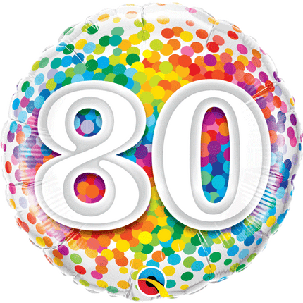 80th Confetti Balloons sold by RQC Supply Canada located in Woodstock, Ontario Canada