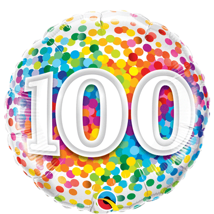 100th Confetti Balloons sold by RQC Supply Canada located in Woodstock, Ontario Canada