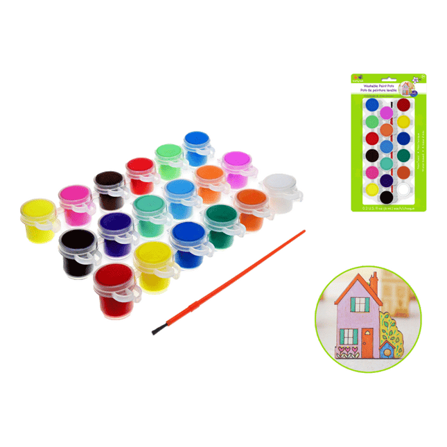 Washable artist paint pots sold at RQC Supply Canada located in Woodstock, Ontario