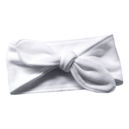 White Polyester Baby Headbands sold by RQC Supply Canada
