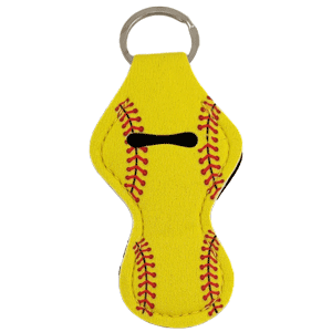 Yellow Baseball Chapstick Keychain Chapstick holder sold by RQC Supply Canada